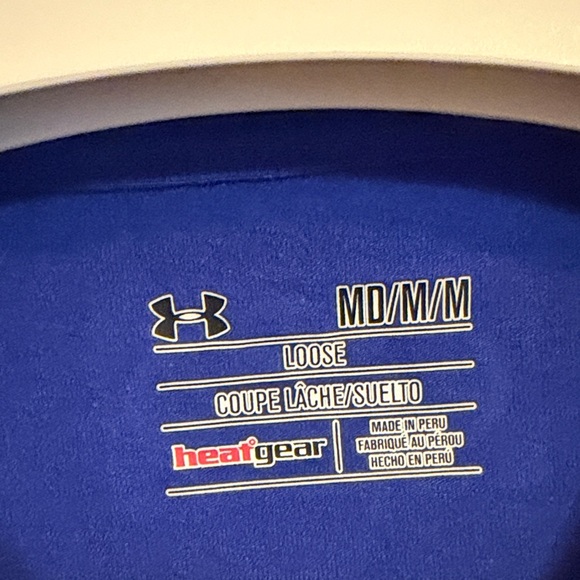 Under Armour Men's Medium Blue Loose Heat Gear Size Medium short sleeve shirt - Picture 2 of 8